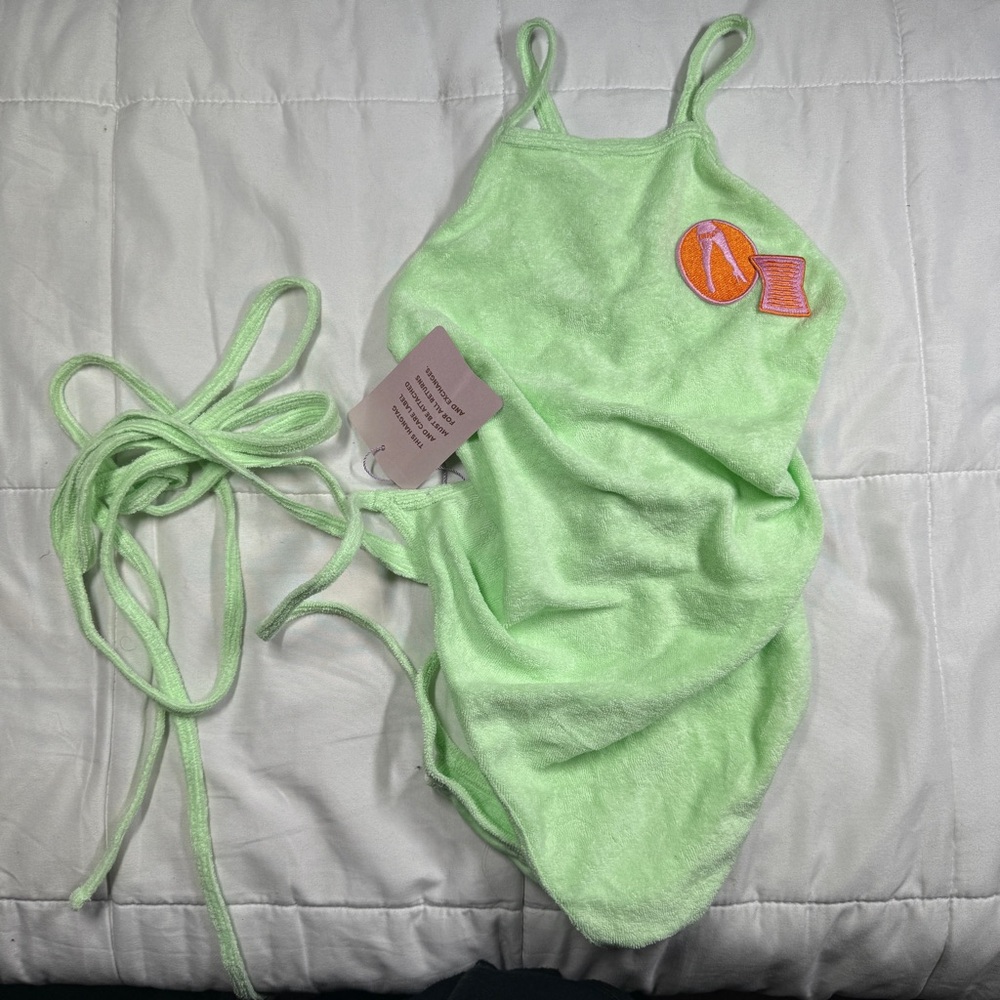 Teddy Savage x Fenty 70’s Terry Bodysuit Strappy Back Thong Size Medium NWT
